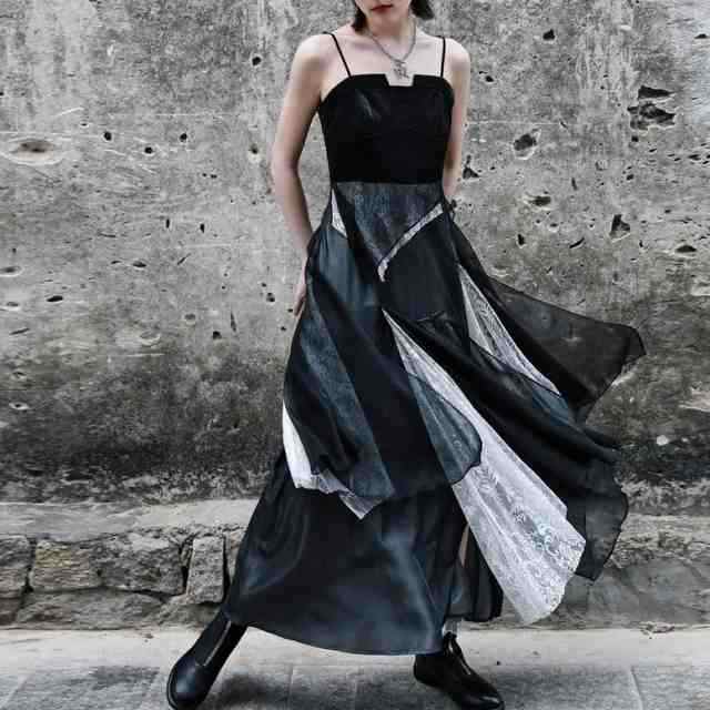 レビュー高評価商品 人気急上昇 ランキング常連 レディース ギフトにも最適 異素材MIX ドレス 袖なし ドッキングワンピース キャミソールワンピース 切り替え 在庫わずか ノースリーブ ワンピース ロングワンピース 送料無料 クリスマスプレゼント