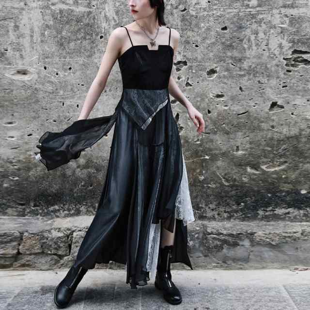 レビュー高評価商品 人気急上昇 ランキング常連 レディース ギフトにも最適 異素材MIX ドレス 袖なし ドッキングワンピース キャミソールワンピース 切り替え 在庫わずか ノースリーブ ワンピース ロングワンピース 送料無料 クリスマスプレゼント