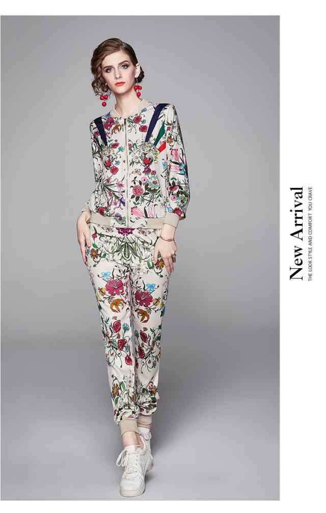 売上急増中 即納OK おしゃれ レディース 秋の新作特集 店長太鼓判 ジャケット 花柄 春 在庫わずか 長袖 セットアップ フラワー パンツ 夏 上下セット 個性的 ボタニカル かっこいい スウェット 送料無料 冬物