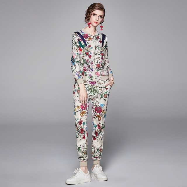売上急増中 即納OK おしゃれ レディース 秋の新作特集 店長太鼓判 ジャケット 花柄 春 在庫わずか 長袖 セットアップ フラワー パンツ 夏 上下セット 個性的 ボタニカル かっこいい スウェット 送料無料 冬物