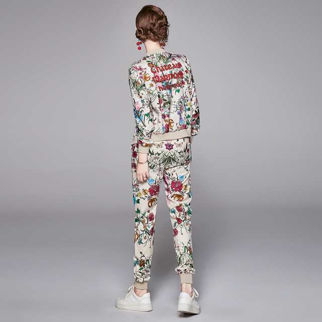 売上急増中 即納OK おしゃれ レディース 秋の新作特集 店長太鼓判 ジャケット 花柄 春 在庫わずか 長袖 セットアップ フラワー パンツ 夏 上下セット 個性的 ボタニカル かっこいい スウェット 送料無料 冬物
