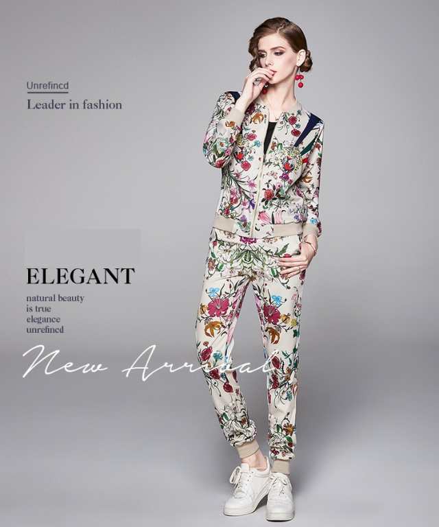 売上急増中 即納OK おしゃれ レディース 秋の新作特集 店長太鼓判 ジャケット 花柄 春 在庫わずか 長袖 セットアップ フラワー パンツ 夏 上下セット 個性的 ボタニカル かっこいい スウェット 送料無料 冬物