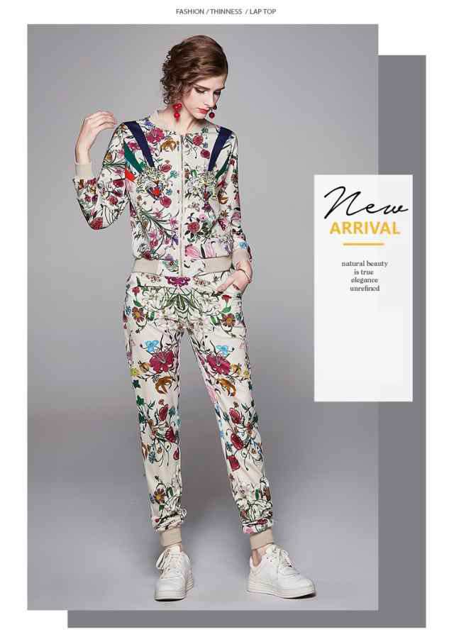売上急増中 即納OK おしゃれ レディース 秋の新作特集 店長太鼓判 ジャケット 花柄 春 在庫わずか 長袖 セットアップ フラワー パンツ 夏 上下セット 個性的 ボタニカル かっこいい スウェット 送料無料 冬物