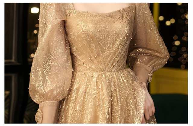 即納OK レビュー高評価 生活快適特集 ギフトにも最適 演奏会 華やか ピアノ お呼ばれ 在庫わずか 発表会 パーティードレス ロング 二次会 金色 ゴールド 個性的 結婚式 袖あり ドレス 送料無料 クリスマス