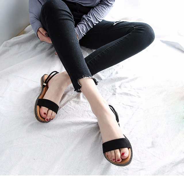 送料無料 3WAY ぺたんこ サンダル プチプラ かかとなし ローヒール 疲れにくい 履きやすい シンプル 小さいサイズ 大きいの通販は