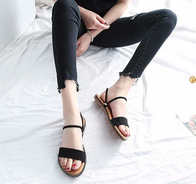 送料無料 3WAY ぺたんこ サンダル プチプラ かかとなし ローヒール 疲れにくい 履きやすい シンプル 小さいサイズ 大きいの通販は