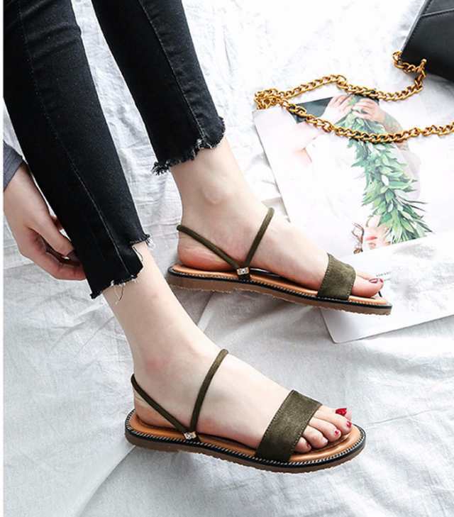 送料無料 3WAY ぺたんこ サンダル プチプラ かかとなし ローヒール 疲れにくい 履きやすい シンプル 小さいサイズ 大きいの通販は