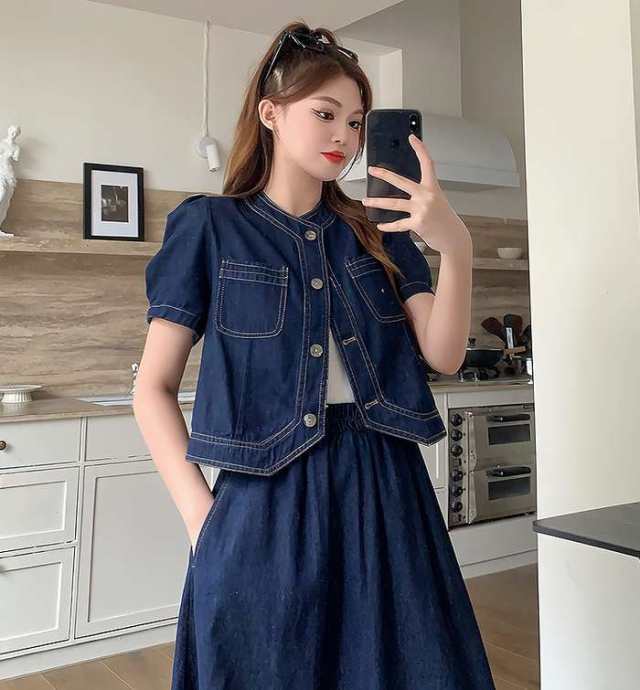 レディース 季節限定アイテム 店長太鼓判 SNS話題 セットアップ 春服 収納便利 50代 大人 在庫わずか デニムスカート 大きいサイズ デニムシャツ 30代 夏服 上下セット 40代 夏新作 送料無料 レディース 季節限定アイテム 店長太鼓判 SNS話題 セットアップ 春服