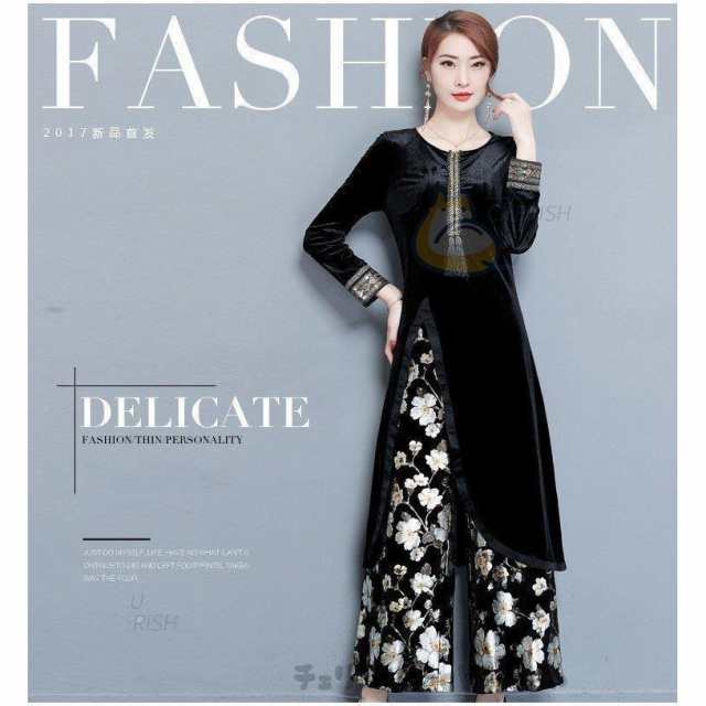 レビュー高評価商品 ランキング常連 新登場 レディース 品質安心 母 2点セット 春 卒業式スーツ セレモニースーツ ママ ワイドパンツ 今だけ 花柄 きれいめ 上品 長袖 結婚式 ワンピース 送料無料