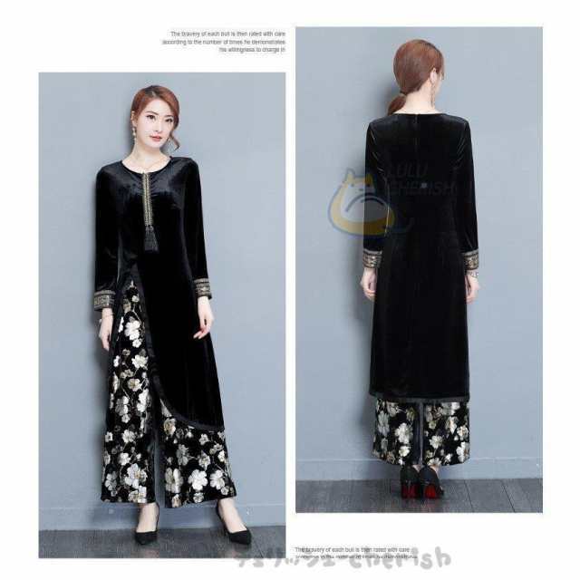 レビュー高評価商品 ランキング常連 新登場 レディース 品質安心 母 2点セット 春 卒業式スーツ セレモニースーツ ママ ワイドパンツ 今だけ 花柄 きれいめ 上品 長袖 結婚式 ワンピース 送料無料