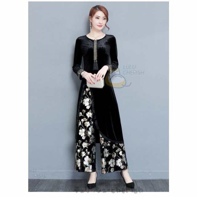 レビュー高評価商品 ランキング常連 新登場 レディース 品質安心 母 2点セット 春 卒業式スーツ セレモニースーツ ママ ワイドパンツ 今だけ 花柄 きれいめ 上品 長袖 結婚式 ワンピース 送料無料