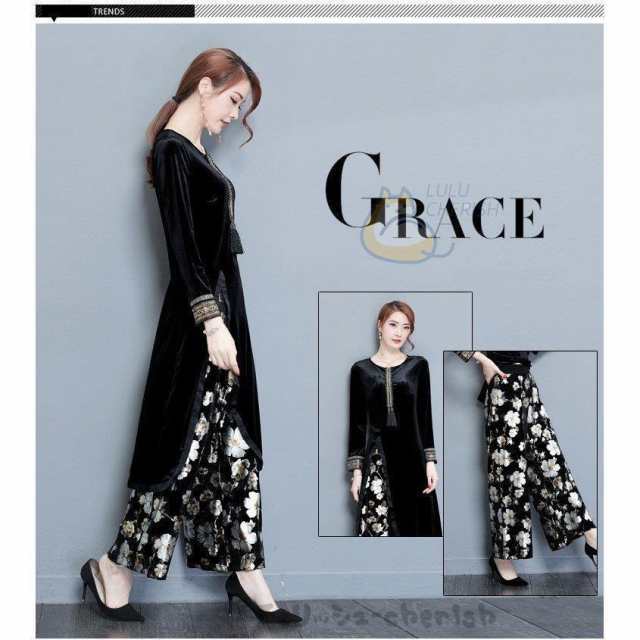 レビュー高評価商品 ランキング常連 新登場 レディース 品質安心 母 2点セット 春 卒業式スーツ セレモニースーツ ママ ワイドパンツ 今だけ 花柄 きれいめ 上品 長袖 結婚式 ワンピース 送料無料