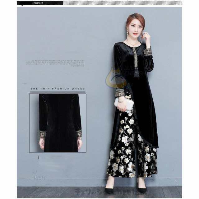 レビュー高評価商品 ランキング常連 新登場 レディース 品質安心 母 2点セット 春 卒業式スーツ セレモニースーツ ママ ワイドパンツ 今だけ 花柄 きれいめ 上品 長袖 結婚式 ワンピース 送料無料