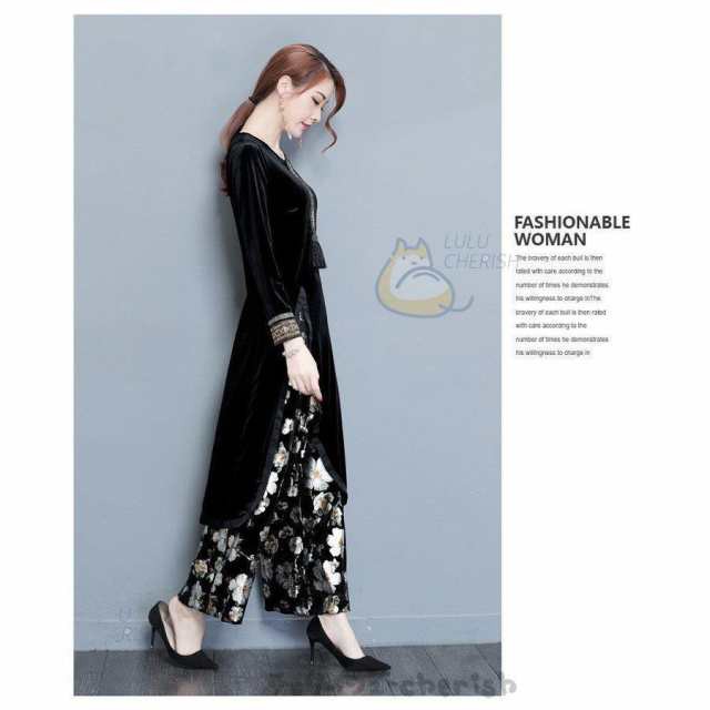 レビュー高評価商品 ランキング常連 新登場 レディース 品質安心 母 2点セット 春 卒業式スーツ セレモニースーツ ママ ワイドパンツ 今だけ 花柄 きれいめ 上品 長袖 結婚式 ワンピース 送料無料