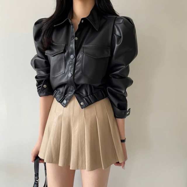 レビュー高評価商品 ランキング常連 人気急上昇 数量限定入荷 レディース 店長太鼓判 今だけ アウター ライダースジャケット レザー パフスリーブ ショート丈 長袖 フェイクレザー PU レザージャケット ジャケット 襟付 防寒対策