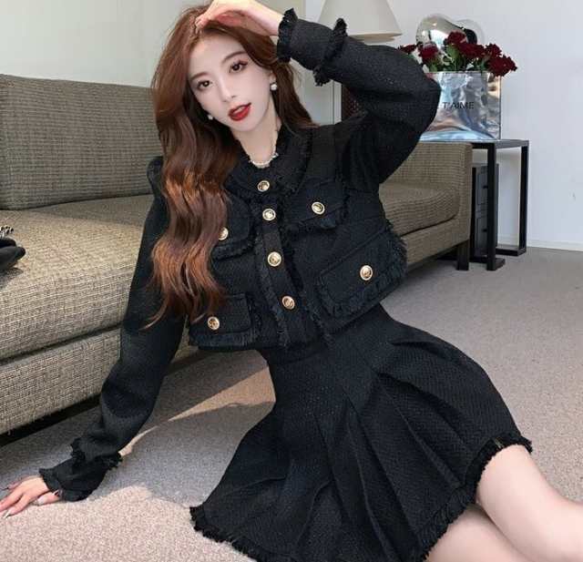 売上急増中 レディース 軽量仕様 生活快適特集 ギフトにも最適 在庫わずか ジャケット Vネック クロップド丈 スカート ショート丈 ミニスカート プリーツスカート クロップド セットアップ 長袖 スーツ 送料無料 クリスマスプレゼント 冬用