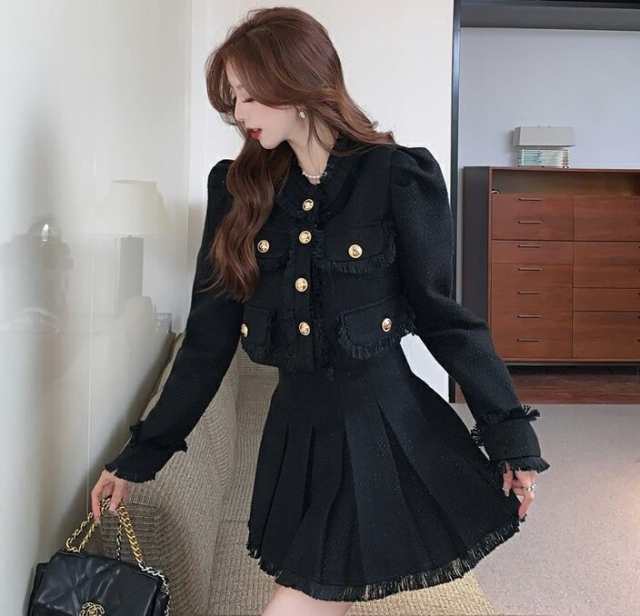 売上急増中 レディース 軽量仕様 生活快適特集 ギフトにも最適 在庫わずか ジャケット Vネック クロップド丈 スカート ショート丈 ミニスカート プリーツスカート クロップド セットアップ 長袖 スーツ 送料無料 クリスマスプレゼント 冬用