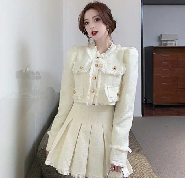 売上急増中 レディース 軽量仕様 生活快適特集 ギフトにも最適 在庫わずか ジャケット Vネック クロップド丈 スカート ショート丈 ミニスカート プリーツスカート クロップド セットアップ 長袖 スーツ 送料無料 クリスマスプレゼント 冬用