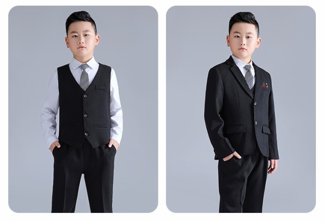 卒業式 スーツ 男の子 160 子供スーツ 5点セット フォーマルスーツ