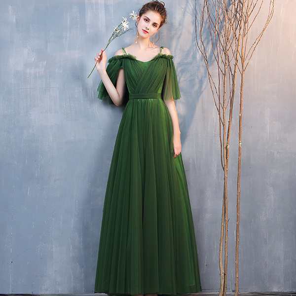 ブライズメイド ドレス ロング グリーン お揃いドレス お呼ばれドレス ブライズメイドドレス ロングドレス パーティードレス 結婚式ワンの通販は 7,445円