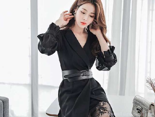 レビュー高評価商品 ランキング常連 即納OK レディース 店長太鼓判 今だけ ジッパー ハイウエスト ワンピース 袖あり ワンステップスカート Vネック レース シフォンスカート 長袖 プリンセススリーブ 即納対応中