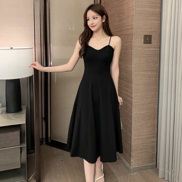 新登場 生活快適特集 品質安心 タイト かわ スリム 襟なし 細身 ミディアム丈 ストレート フレア ノースリーブ セミフレア デート 袖なし SNS話題 スマート ワンピース Vネック 即納対応中 送料無料