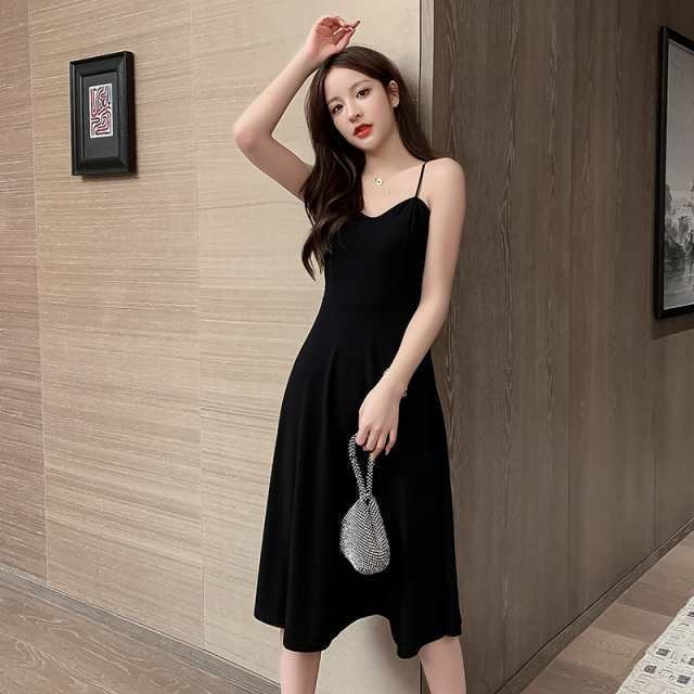 新登場 生活快適特集 品質安心 タイト かわ スリム 襟なし 細身 ミディアム丈 ストレート フレア ノースリーブ セミフレア デート 袖なし SNS話題 スマート ワンピース Vネック 即納対応中 送料無料