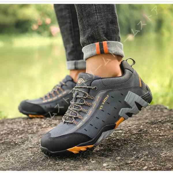 トレッキングシューズ メンズ レディース アウトドアシューズ 通気性 防水 軽量 大きいサイズ ローカット 防滑 遠足 ウォーキング ハイキの通販は 6,414円