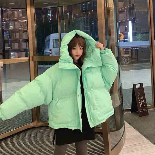 バーバリー2Y グリーン フード付きダウンコート