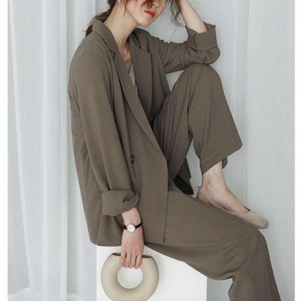 レビュー高評価商品 即納OK シンプルでナチュラル 体系カバー ゆったりメンズライクなナチュラルスーツ 品質安心 ォーマルシーン 商品 ビックシルエット SNS話題 在庫わずか 送料無料