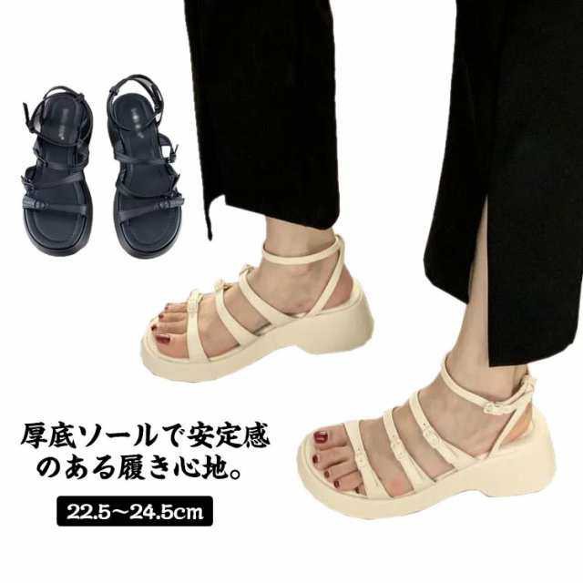 サンダル レディース メンズ 厚底 コンフォートサンダル 細ストラップ クリアストラップ 歩きやすい 走れる 軽量 楽 カジュアル アウトドの通販は