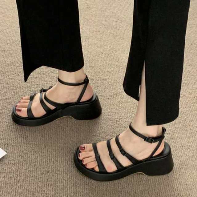 サンダル レディース メンズ 厚底 コンフォートサンダル 細ストラップ クリアストラップ 歩きやすい 走れる 軽量 楽 カジュアル アウトドの通販は