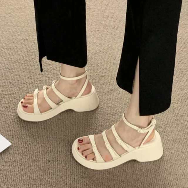 サンダル レディース メンズ 厚底 コンフォートサンダル 細ストラップ クリアストラップ 歩きやすい 走れる 軽量 楽 カジュアル アウトドの通販は