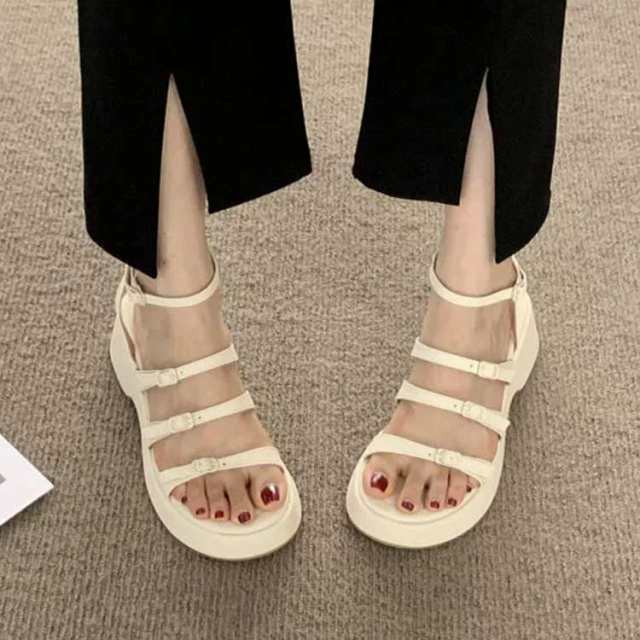 サンダル レディース メンズ 厚底 コンフォートサンダル 細ストラップ クリアストラップ 歩きやすい 走れる 軽量 楽 カジュアル アウトドの通販は