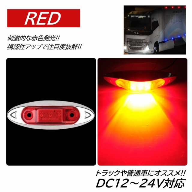 LED サイドマーカー トラック マーカー 軽トラ 小型 DC12V DC24V 兼用 デコトラ ミニ マーカーランプ 汎用 車高灯 車幅灯  2個の通販はau PAY マーケット - いろいろ雑貨 | au PAY マーケット－通販サイト