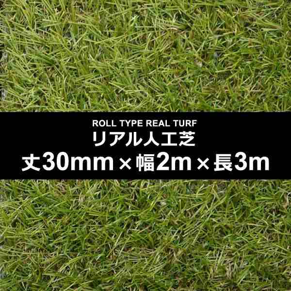 人工芝 幅 2m 長さ 3m 厚み 30mm ロール diy 庭 屋上 施工 設置 テラス ベランダ ガーデニング フットサル オフィス 保育園 幼稚園 園庭