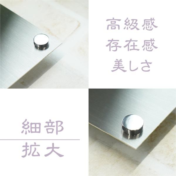 表札 ステンレス（ヘアライン加工）、化粧ビス 戸建 門札 アルファベット 四角 4点ボルド固定 新築祝い 建売の通販は