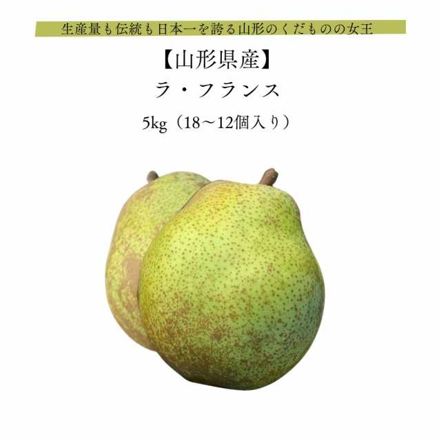 ラ・フランス 5kg 18〜12個入(2Lサイズ〜5Lサイズ) 山形県産 GI認定された山形のくだものの女王 皆が知らない日本の食宝 産地直送 ラフラ