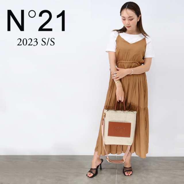 N°21 ヌメロヴェントゥーノ 23EBP0917IU01 M001 かごバッグ Vertical Shopper 2WAY ハンドバッグ ショルダーバッグ クロスボディ 斜め