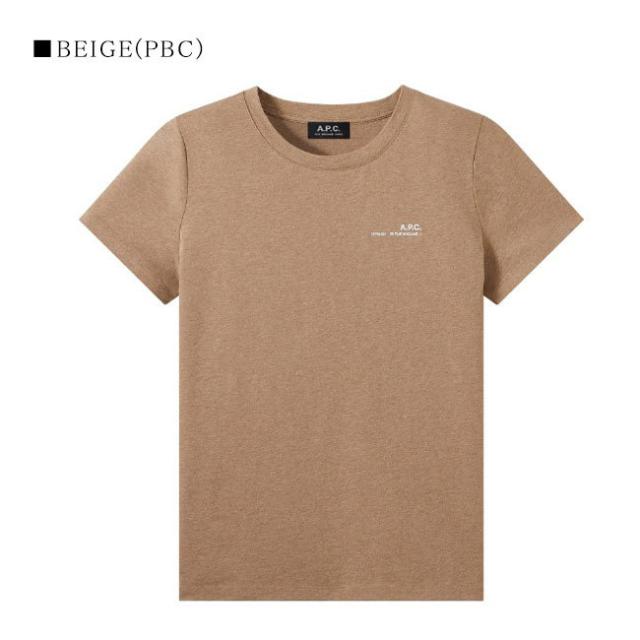 A.P.C. APC アーペーセー COEOP F26012 半袖Tシャツ クルーネック カットソー ロゴT レディース 白 黒 ネイビー ベージュ スカイブルーの通販は