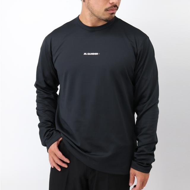 JIL SANDER+ ジルサンダープラス メンズ長袖Tシャツ J47GC0022 J20033 ロンT カットソー ロゴT ユニセックス レディース ストレッチ クルーネック BLACK スポーツ ブランドの通販は