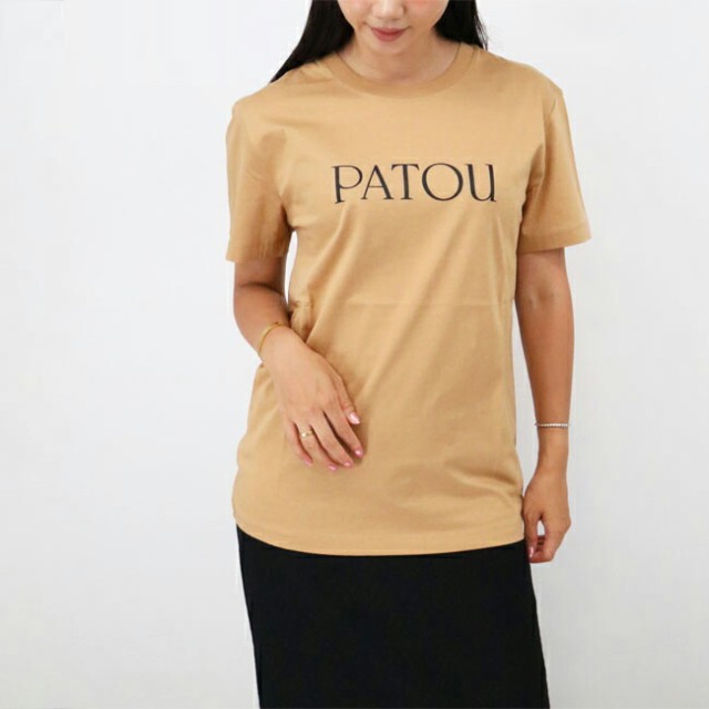 PATOU パトゥ　JE0299999105C CHESTNUT レディースロゴTシャツ ESSENTIAL PATOU T SHIRT コットン SS TEE クルーネック 半袖 カットソー