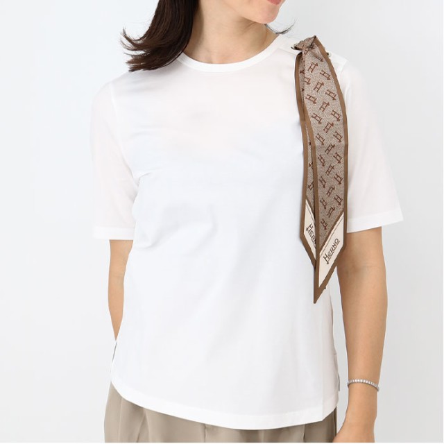 HERNO ヘルノ JG000219D 52003 レディースTシャツ スカーフ SS TEE 半袖 クルーネック カットソー ロゴ ブランドの通販は