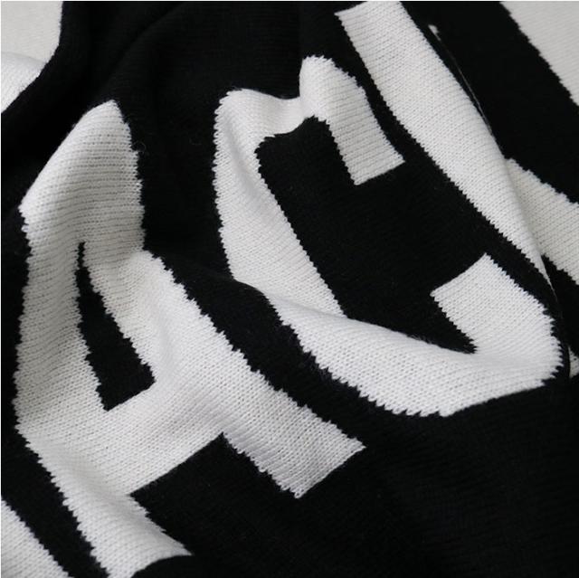 ◆MACKAGE マッカージュ JUNO-Z ロゴマフラー ストール ウール  ニットスカーフ BLACK メンズ　レディース　ユニセックス ブランドの通販は