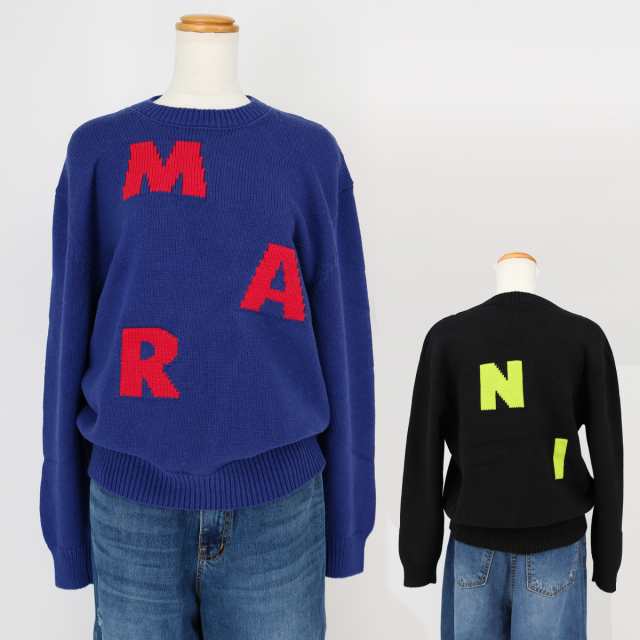 □ MARNI KIDS マルニ キッズ 大人もOK ロゴニット M01271 M00TC MK34U プルオーバー セーター クルー