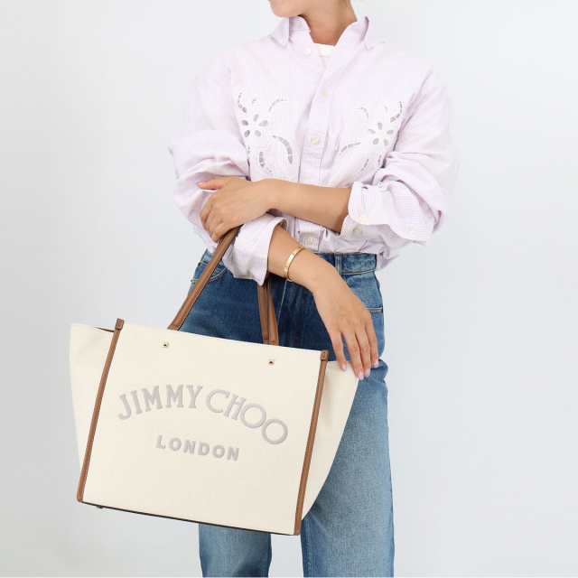 JIMMY CHOO ジミーチュウ VARENNE TOTE BAG NATURAL/MARLGREY/DARKTAN ...