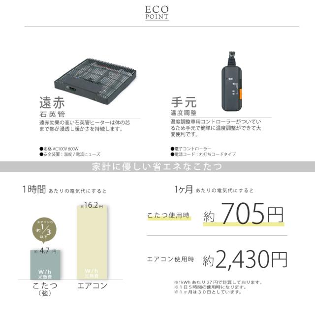 こたつ テーブル 長方形 120cm×80cm 継ぎ足 おしゃれ こたつテーブル コタツ_9