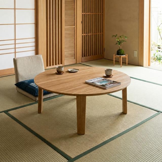 コーヒーテーブル 折りたたみ丸テーブル おしゃれ ローテーブル - 5