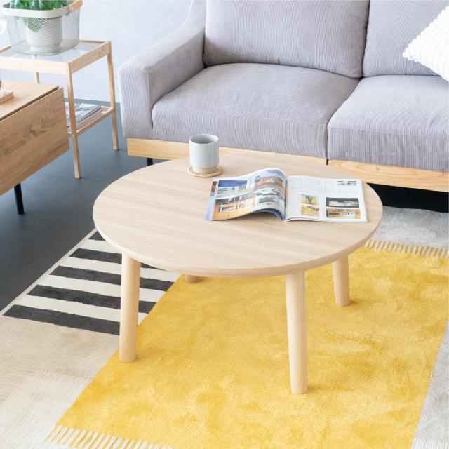 こたつ テーブル形 75cm こたつ おしゃれ 丸型こたつ かわいい ミニ 小さめ 家具 木 北欧 丸 一人用 一人暮らし_3