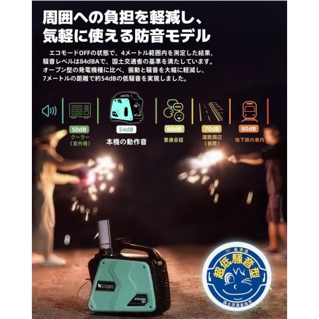 Kareyou カセットボンベ式 インバーター発電機 1.0kVA ガス発電機 正弦 